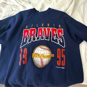 1995 Atlanta braves World Series champion navy sweatshirt (NEVER WORN)